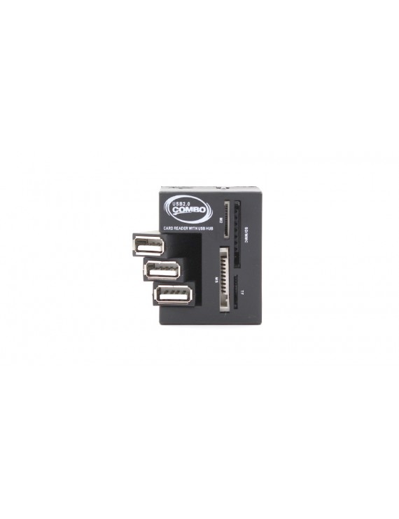 Multi-Card Reader + Swivel 3-Port USB 2.0 Hub Combo