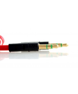 Flat 3.5mm Male to Male Audio Cable - Red (100cm)